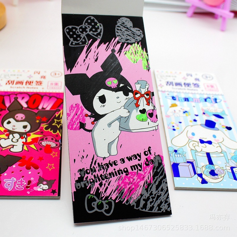 

Scratch Notebook mewarnai ajaib - magic scratch painting warna warni sanrio karakter mini scratch note