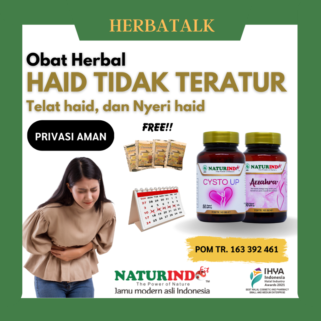 Obat Haid tidak Teratur Nyeri Haid Telat Haid Menstruasi Tidak Lancar Gangguan Hormon PCOS Miom Kist