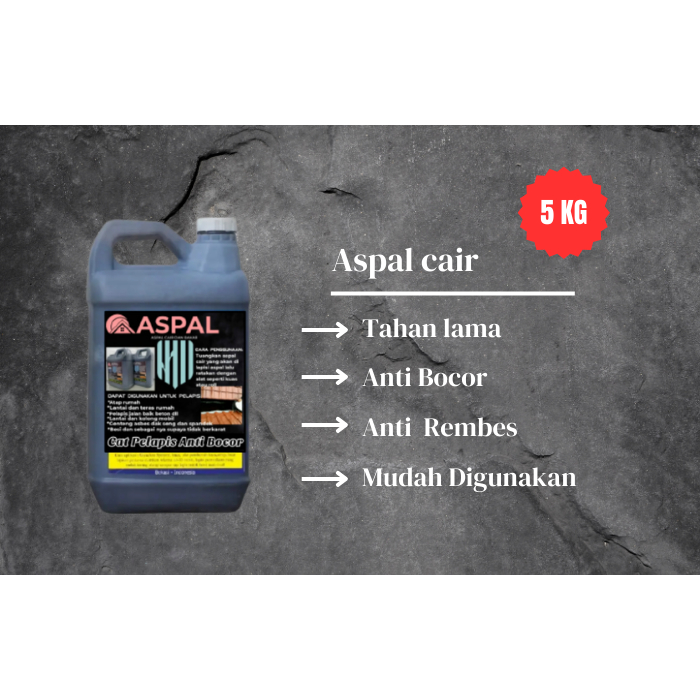 Aspal Cair 5 kg Pelapis Anti Bocor serba guna mudah digunakan,aspal cair tahan lama,aspal cair anti 