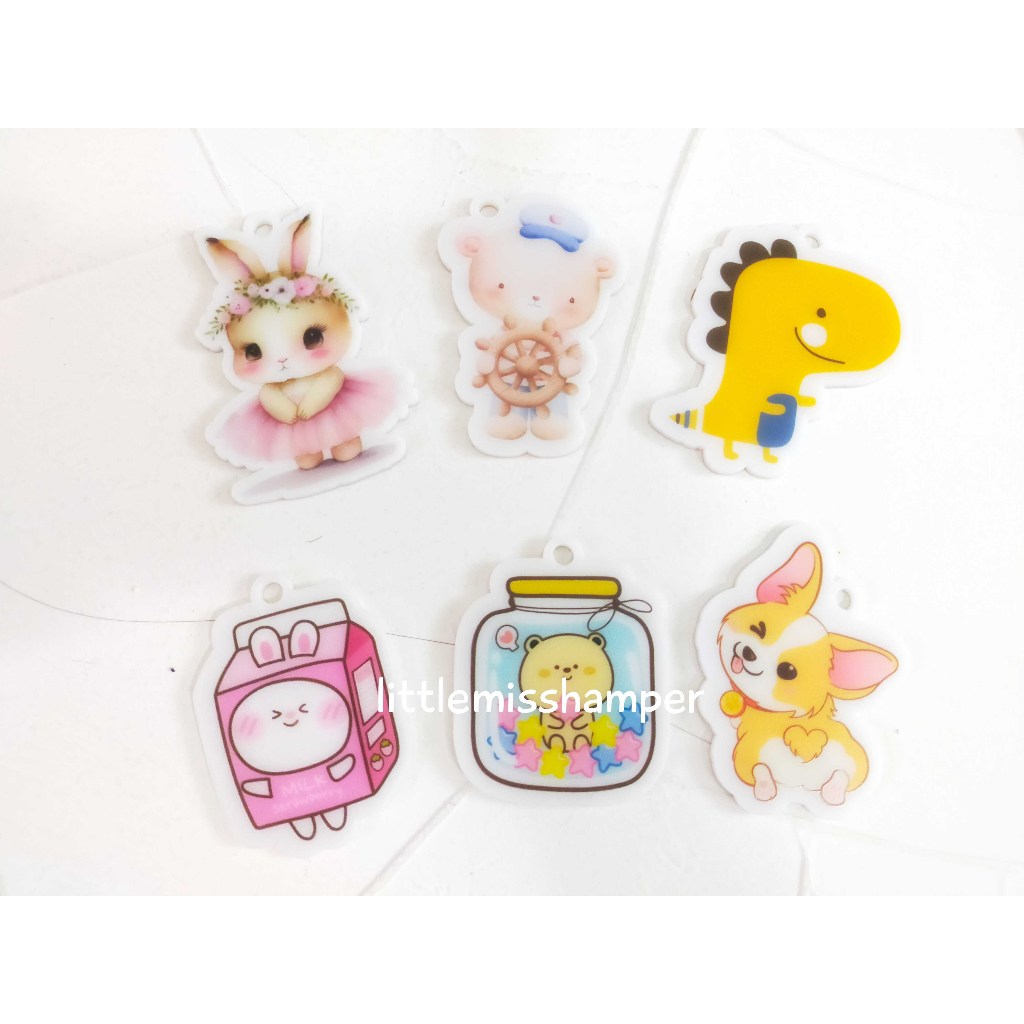 

Gantungan bag tag akrilik charm print lucu imut