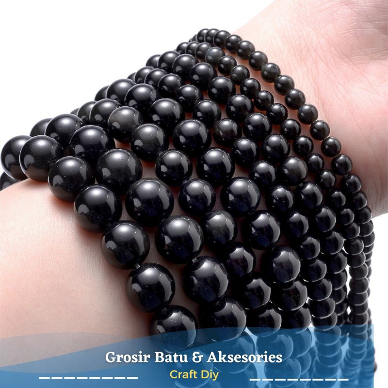 Manik Batu Alam Onyx Hitam 4-12mm