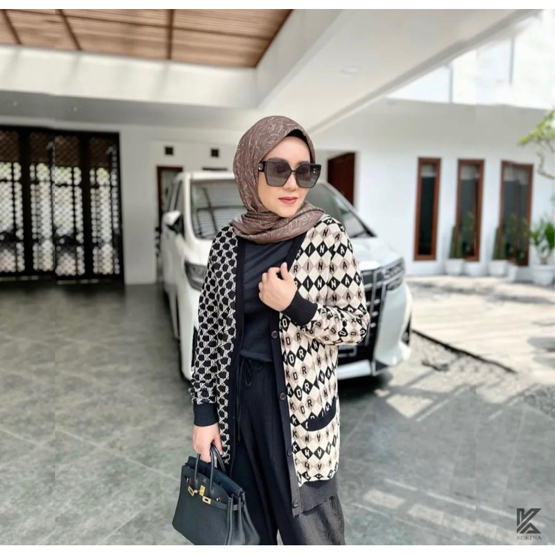 Esma stone Tunik Korina Ori dan Cardigant korina original
