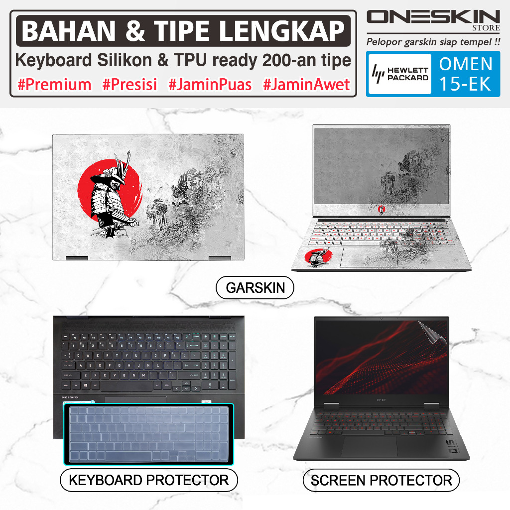 Garskin Sticker Laptop Pelindung Keyboard Screen Protector HP Omen 15-ek ek0044tx ek0045tx ek0105tx 