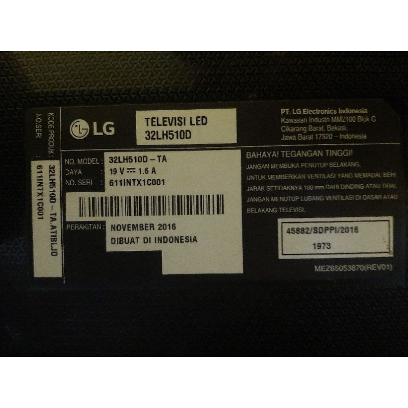 Speaker Remot Sensor TV LED LG 32LH510D