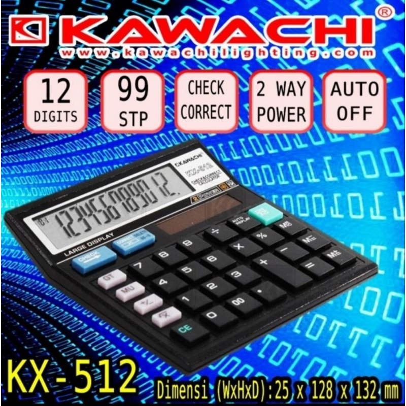 

KALKULATOR KAWACHI KX-512 T/ KX-512 | CALCULATOR | KAWACHI KX 512/ KX 512T