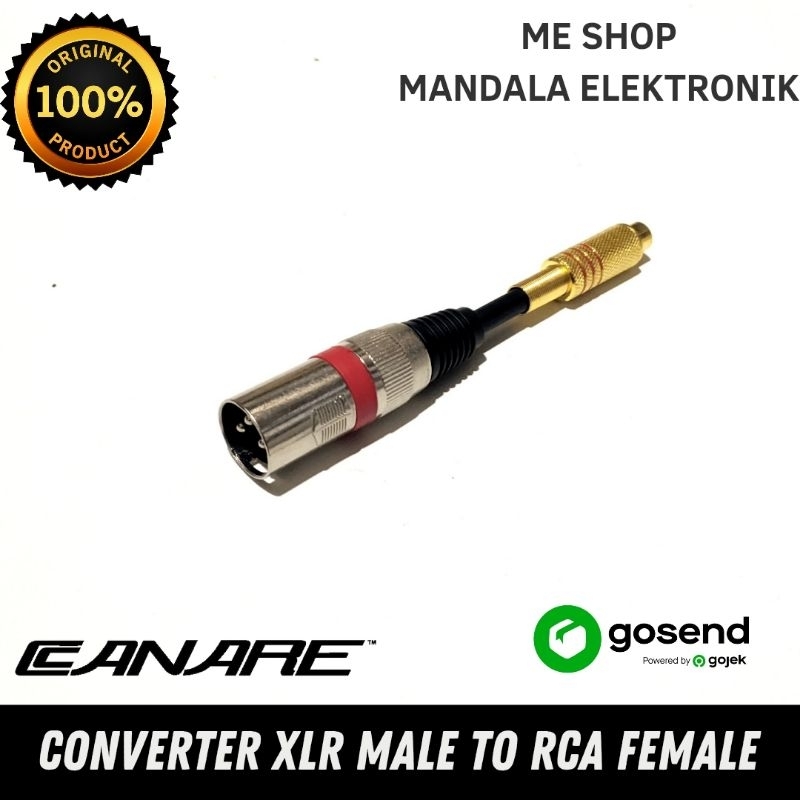 converter jack canon xlr male/female to rca female