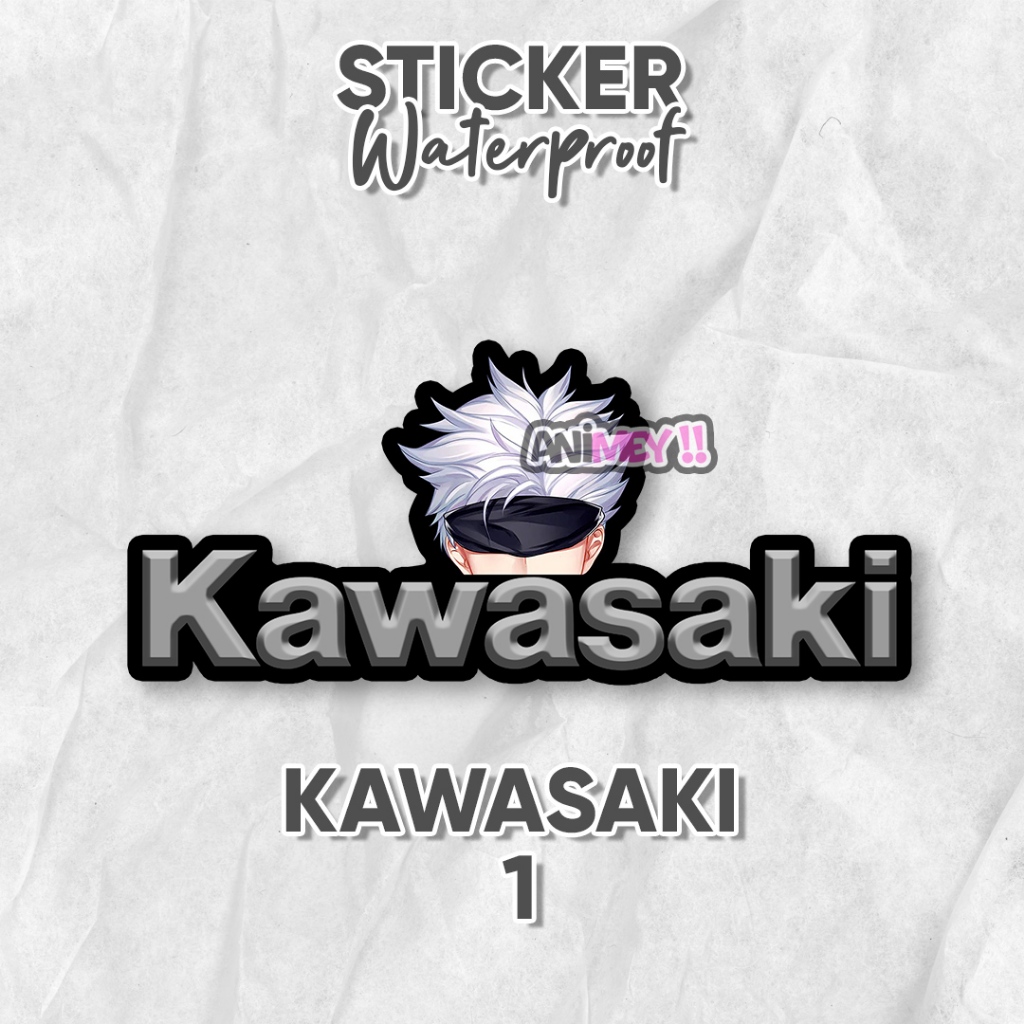 

Stiker Gojo Satoru Logo Kawasaki / Stiker Anime Waterproof