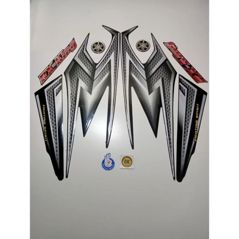 Striping Lis body rx king 2004 hitam set emblem | Striker rx king 2004 hitam full set emblem
