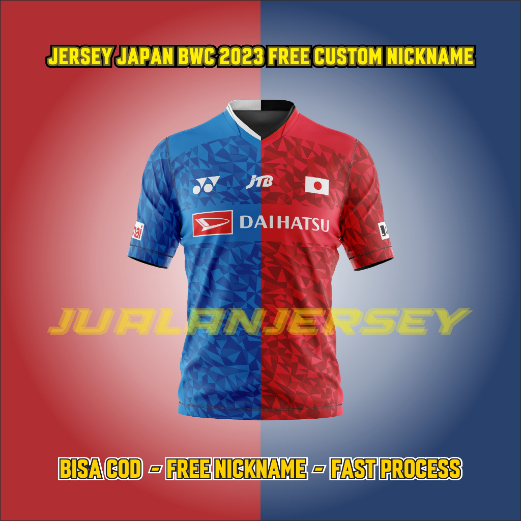 JERSEY BADMINTON JAPAN BWC 2023 TERBARU FREE CUSTOM NICKNAME