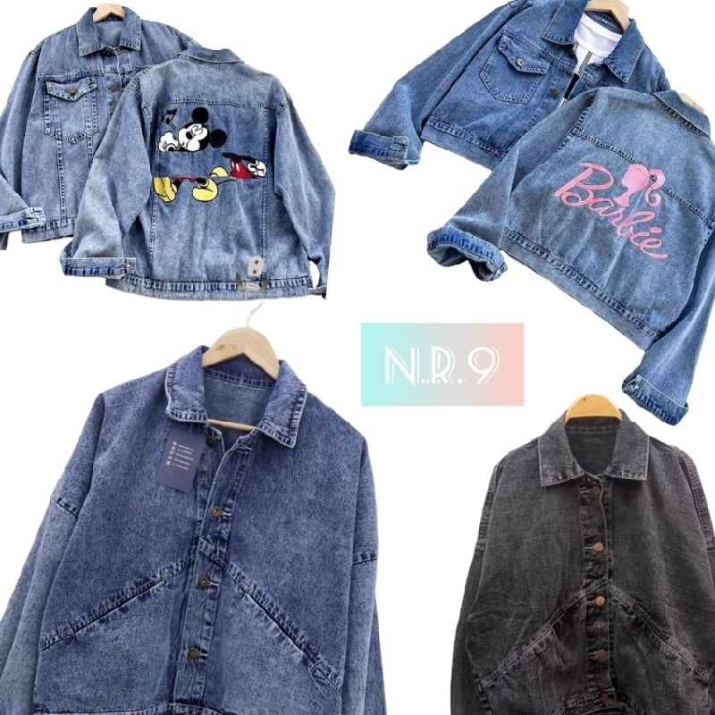 JAKET JEANS WANITA OVERSIZE  ld 110-120