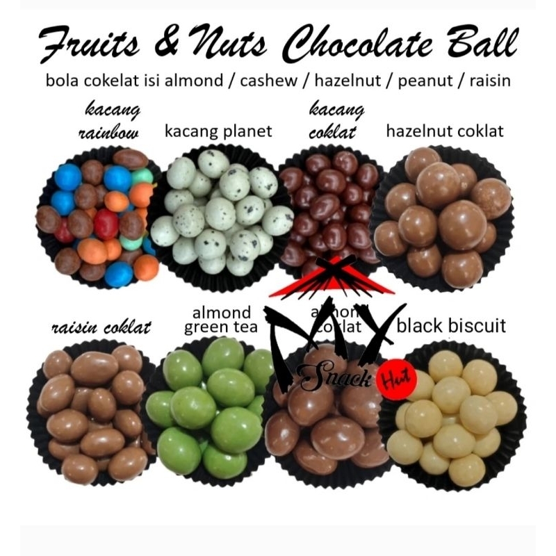 

FRUIT NUT CHOCO BALL - BOLA COKLAT COKELAT CHOCOLATE ISI ALMOND CASHEW MEDE KISMIS RAISIN KACANG BUAH