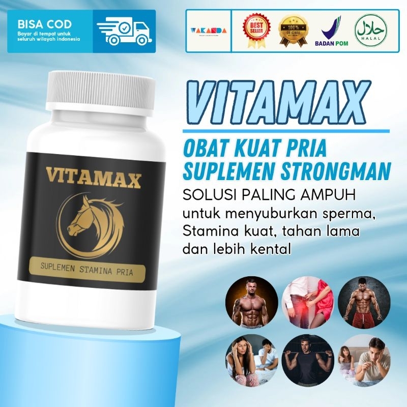 VITAMAX isi 30 Kapsul Vitamin Stamina Pria Tangguh  - Suplemen Kesehatan Herbal Pria Kuat Strongman