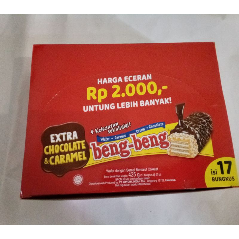 

Beng beng wafer coklat caramel 1box isi 17 bungkus