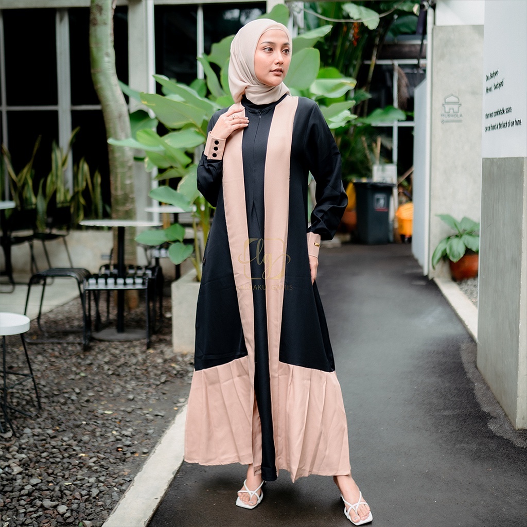 ABAYA KOMBINASI WARNA // ABAYA TERLARIS // ABAYA BASIC // ABAYA HITAM // MAXI DRESS TERLARIS