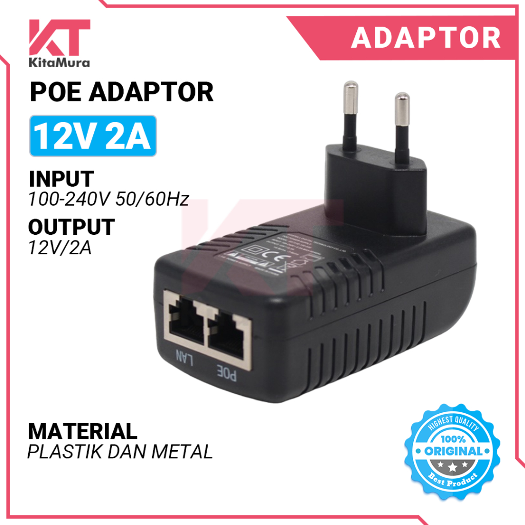 POE Adaptor 12V 2A || Injektor POE 12V 2A