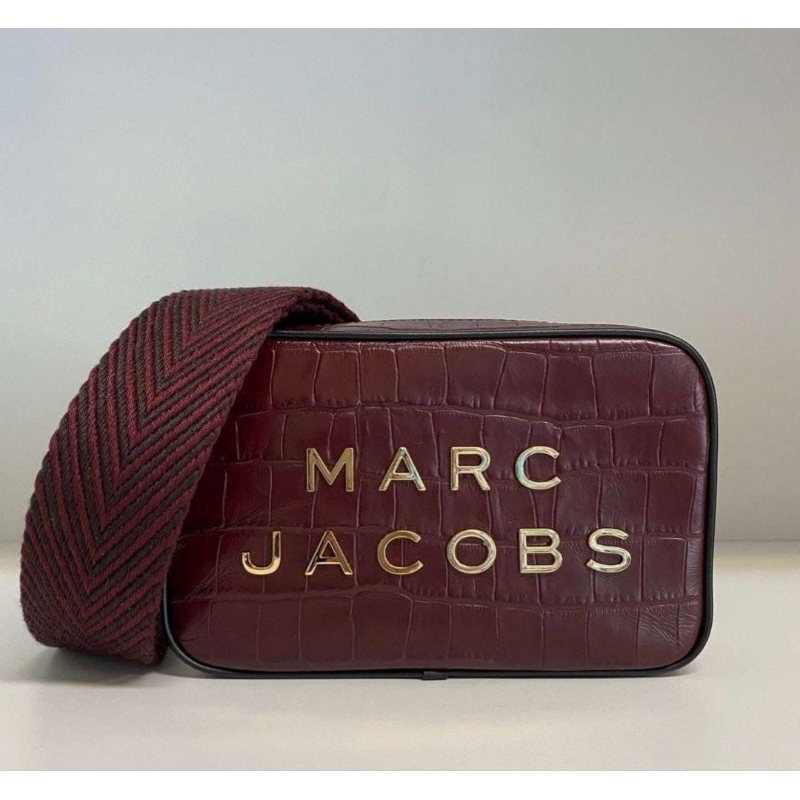 Tas Marc Jacobs Camera bag Croco Maroon