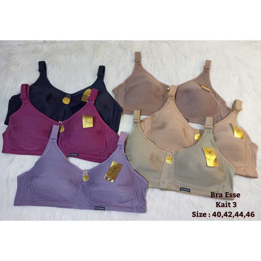 3PCS BRA JUMBO Busa Tipis Tanpa Kawat / BH WANITA / ESSE 399
