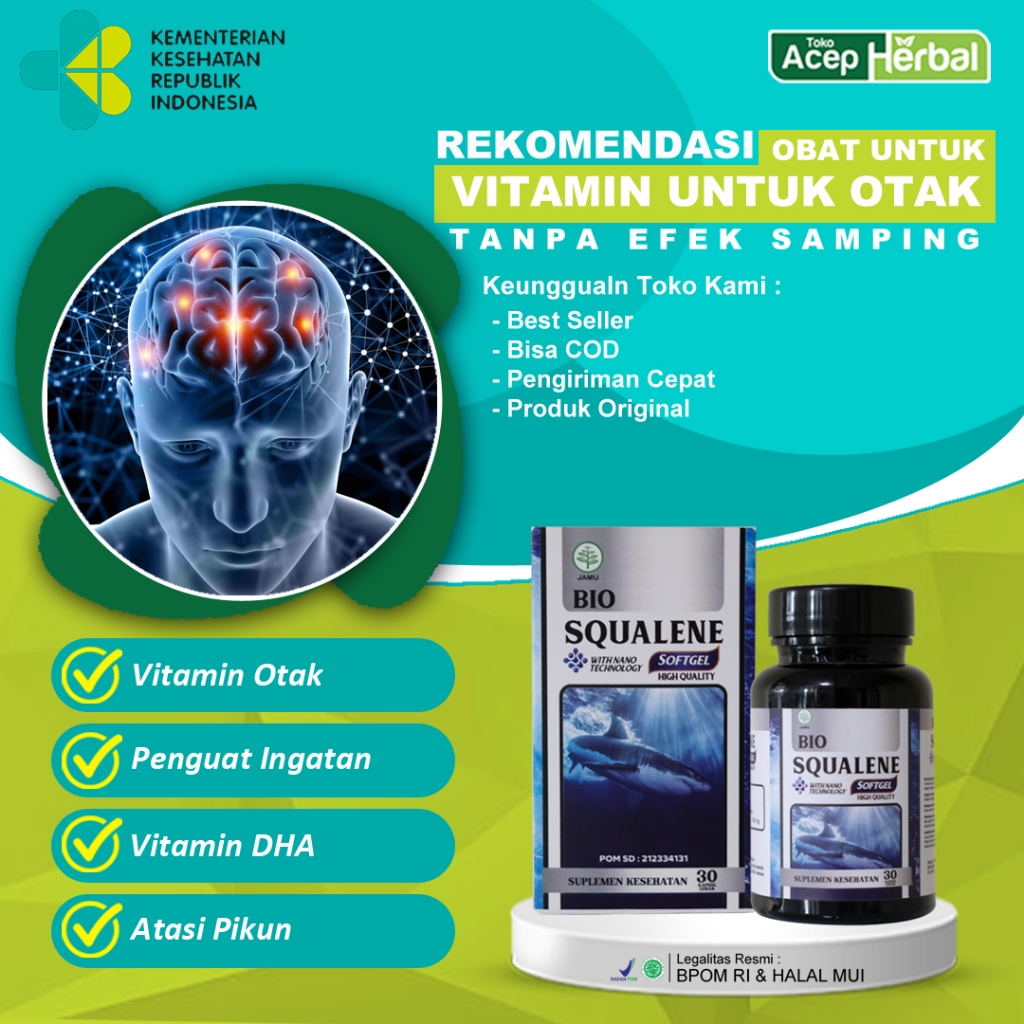 Vitamin Otak Anak dan dewasa Suplemen Penguat Daya Ingat Otak Vitamin Kecerdasan Otak Vitamin Nutrisi Otak Vitamin Otak Cerdas