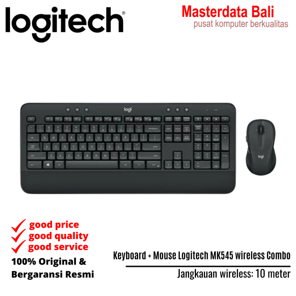 Keyboard + Mouse Logitech MK545 wireless Combo Original Baru