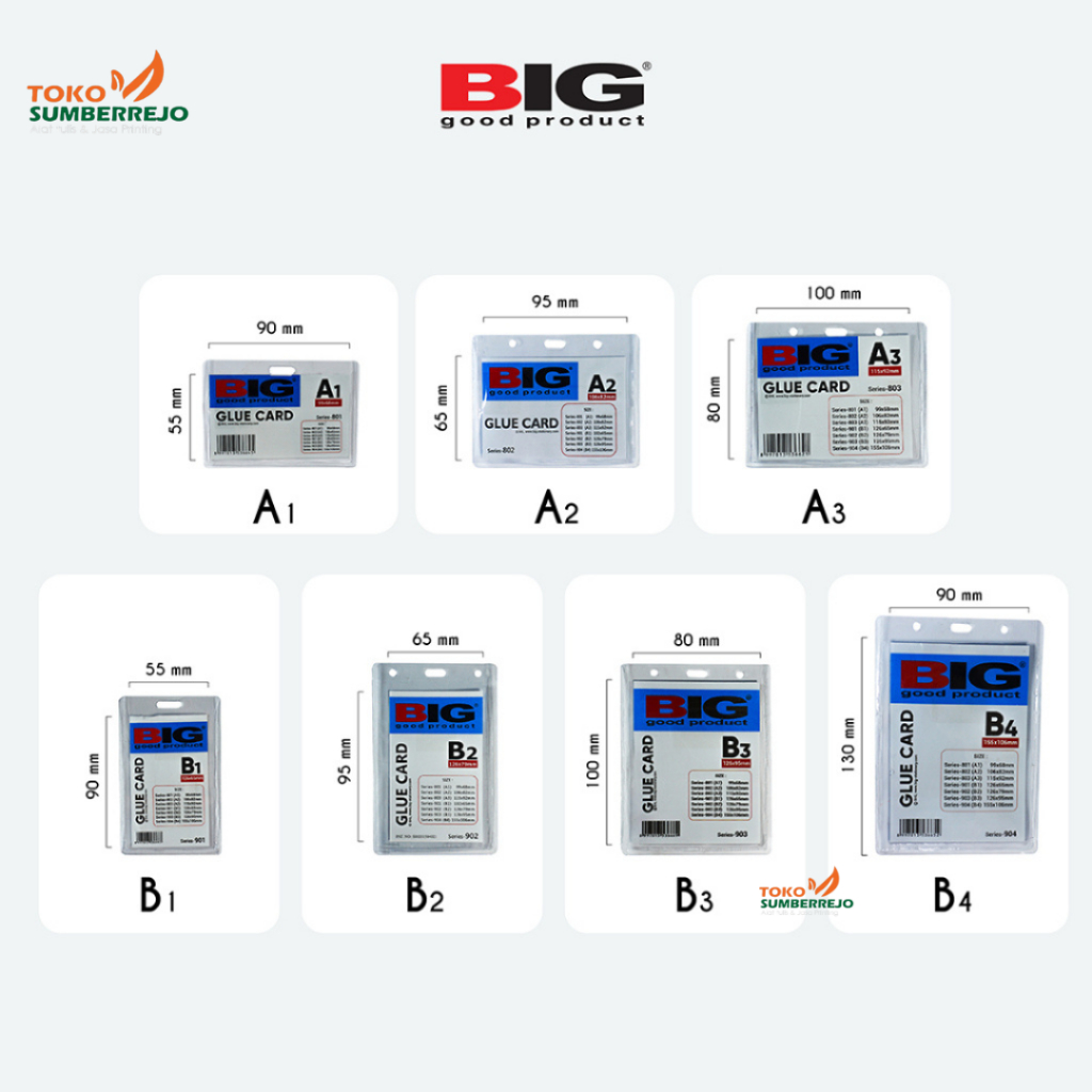 

10 Pcs BIG ID Card Mika Glue Card Ukuran A1 A2 A3 B1 B2 B3 B4 / Card Holder