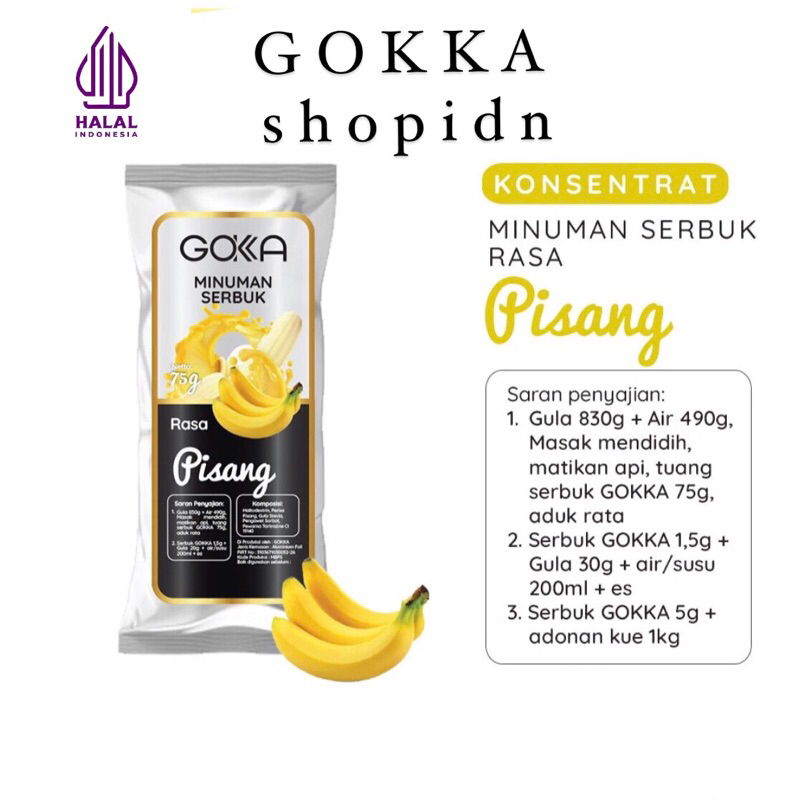 

Bubuk Minuman Pisang Gokka 50g - Powder drink Banana 50g [Gokka Drink 50g]