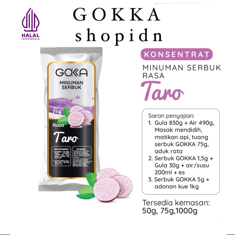 

Bubuk Minuman Taro Gokka 50g - Powder drink Taro 50g [Gokka Drink 50g]