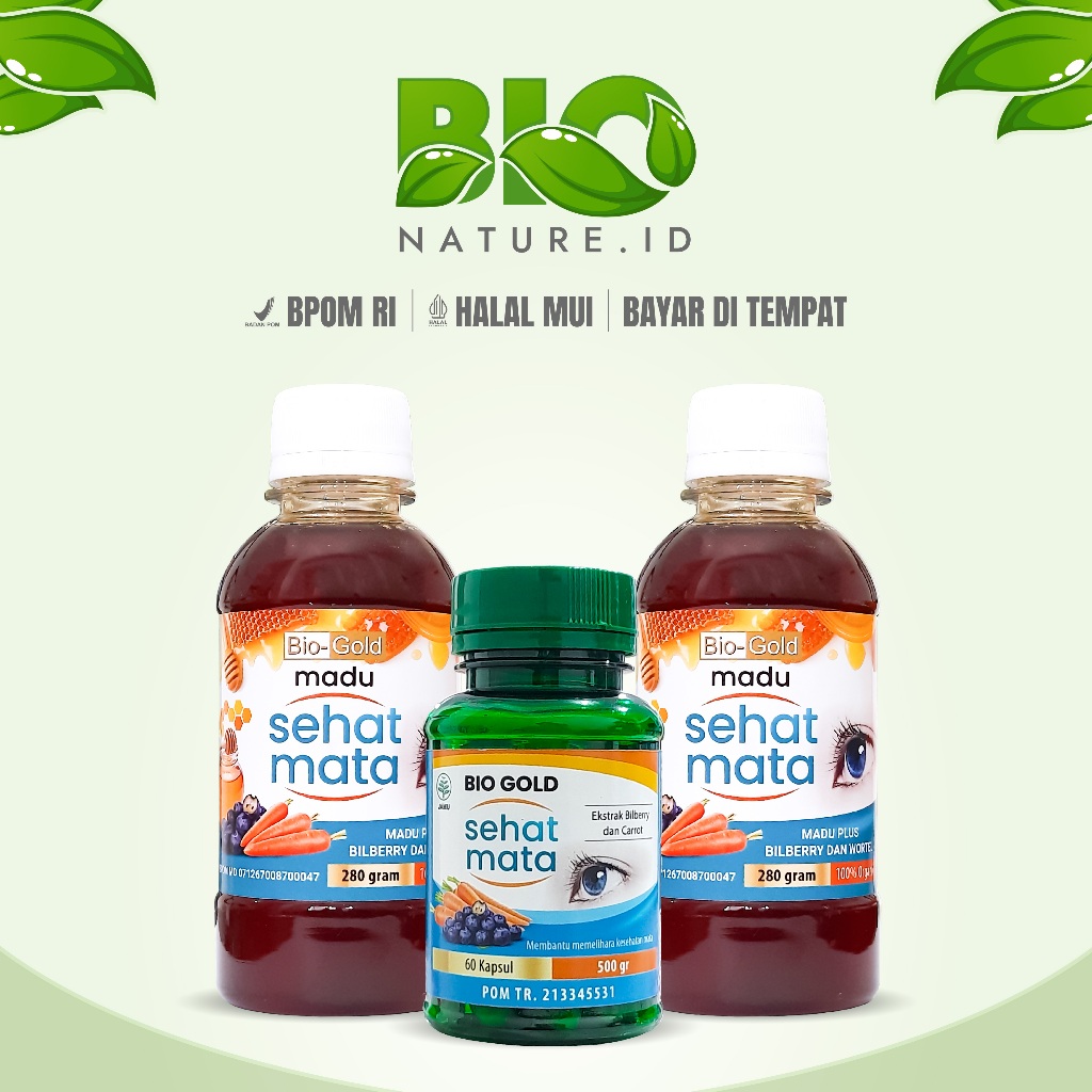 Bio Gold - Biogold Madu Sehat Mata Paket Hemat Atasi Minus, Plus, Silinder Original BPOM