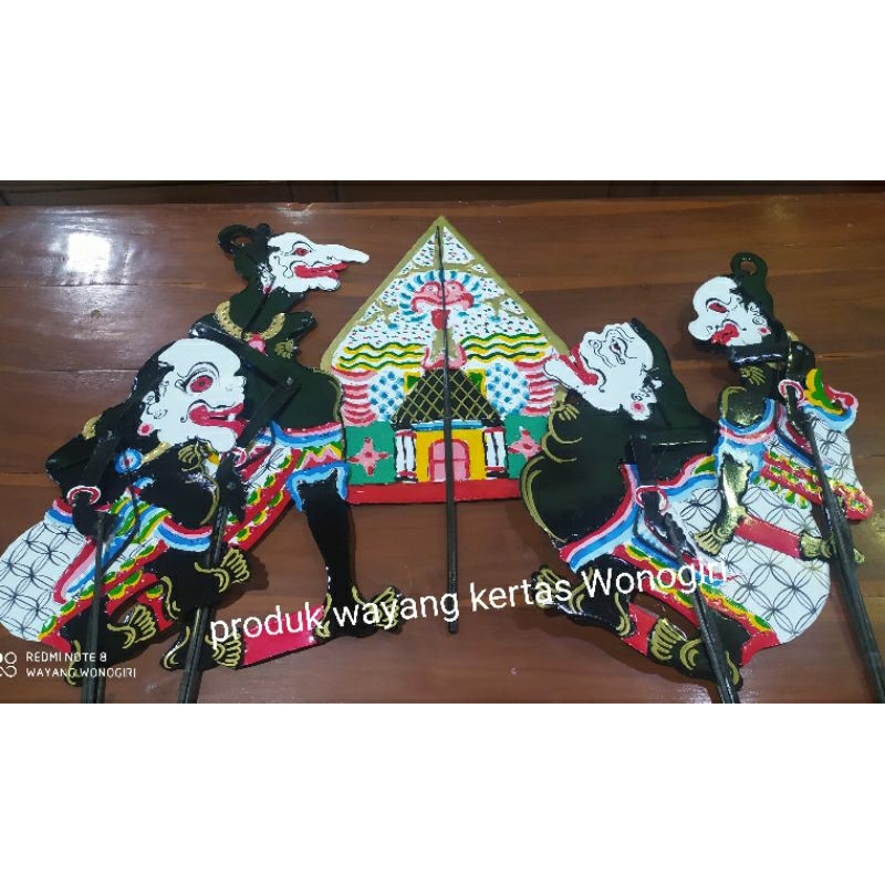 Wayang kulit kertas Punakawan/ PUNOKAWAN +gunungan paket 5 ukuran standar pentas