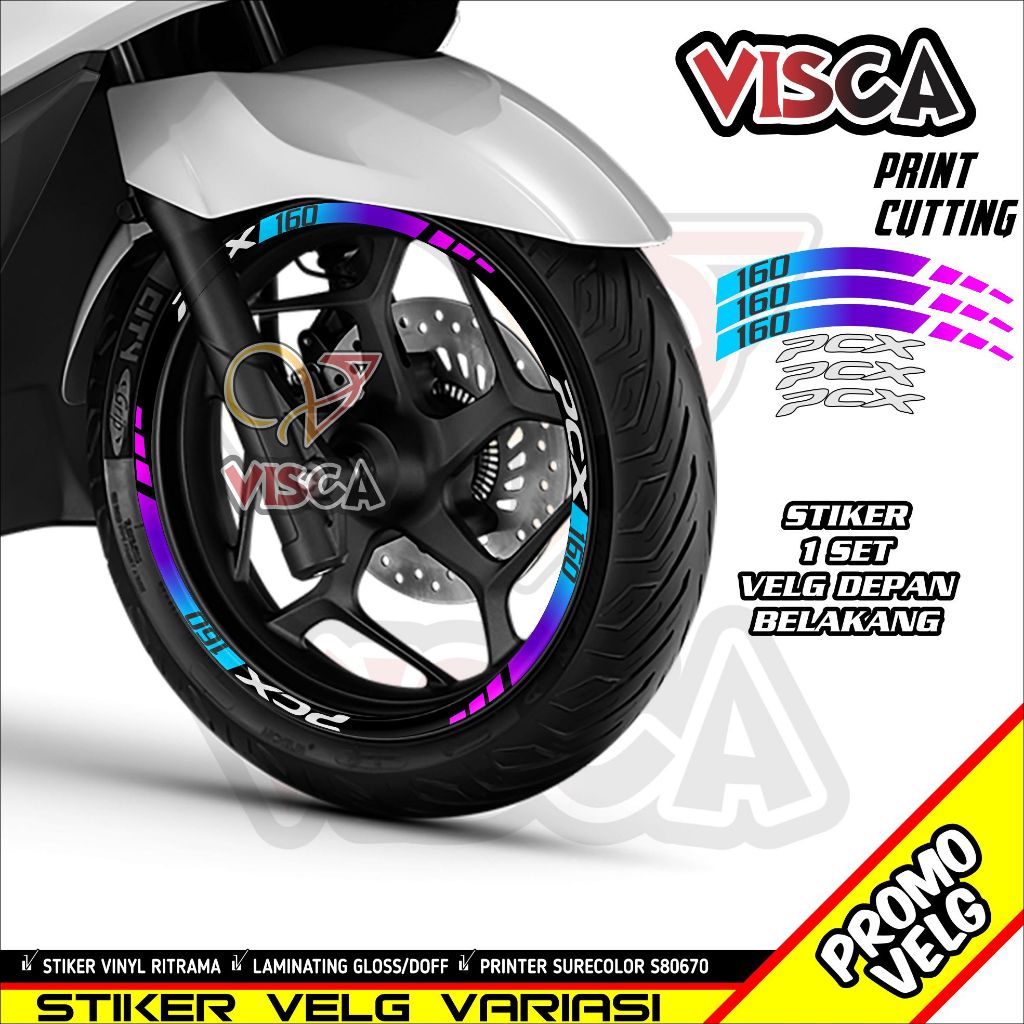 Stiker Velg Pcx List Velg Motor Stiker Velg Ring 14 Pcx 160 Motif Bunglon