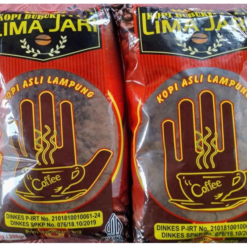 

kopi bubuk lampung cap lima jari 200gr