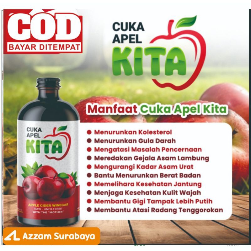 

CUKA APEL ORIGINAL 300ML APLE CIDER VINEGAR ASLI CUKA APEL KITA