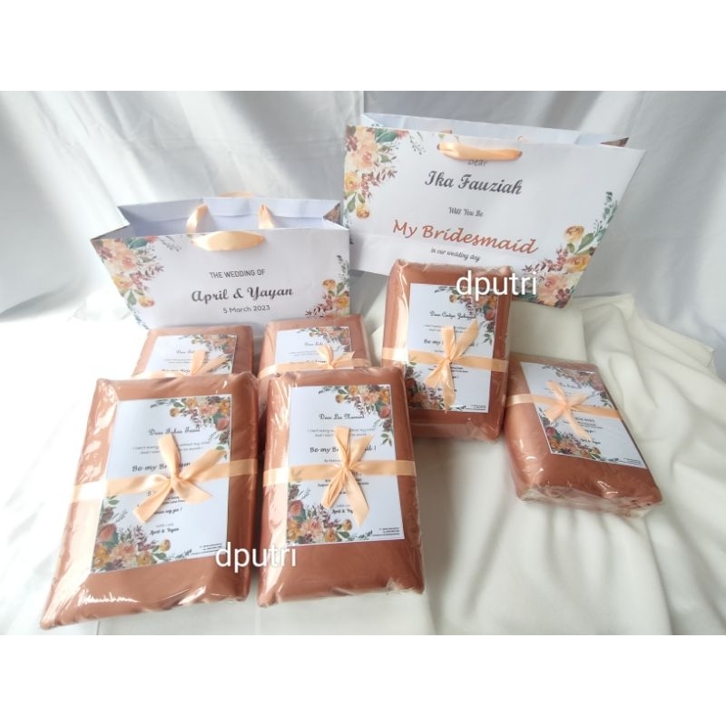 Kain Paket Seragam Bridesmaids Satin Polosan/ Seragam Manten Keluarga Wisuda