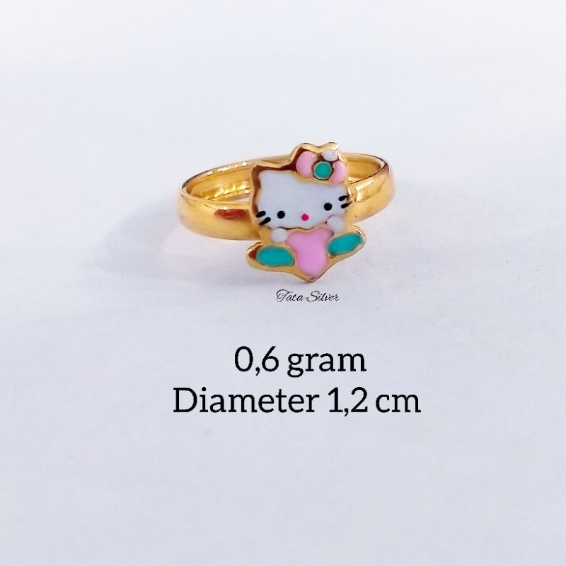 Cincin Anak Karakter Hello Kitty Split Perak (925 Sterling Silver) 2319046