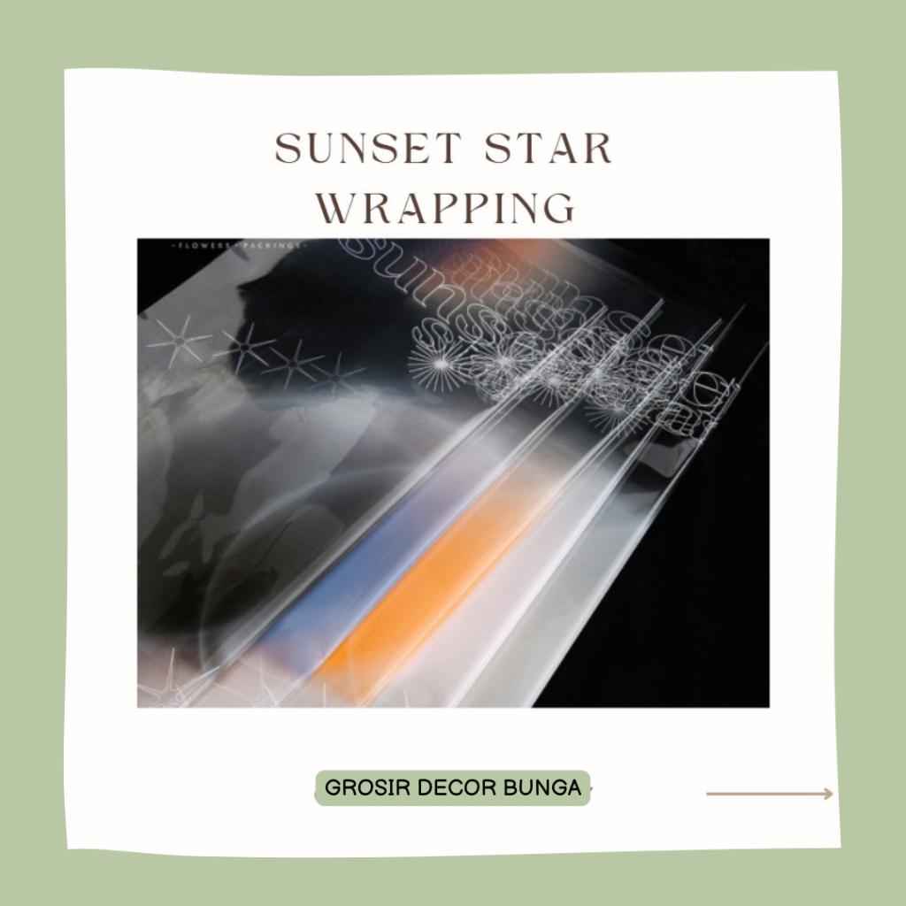 

SW TERLARIS WRAPPING OPP PASTEL WAXXY OPP WRAPPING PAPER TRANSPARENT FRAME GOLD LINE FLOWER WRAPPING CELLOPHANE