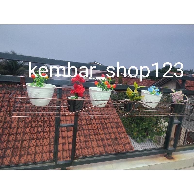 rak pot gantung / rak pot bunga besi gantung