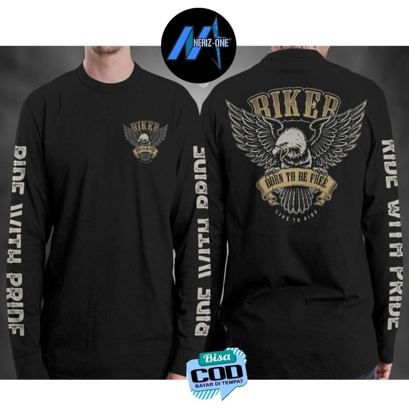 KAOS BIKER BROTHERHOOD RIDE WITH PRIDE | TSHIRT DISTRO BIKER PREMIUM UNISEX  ~ BAHAN KATUN COMBED