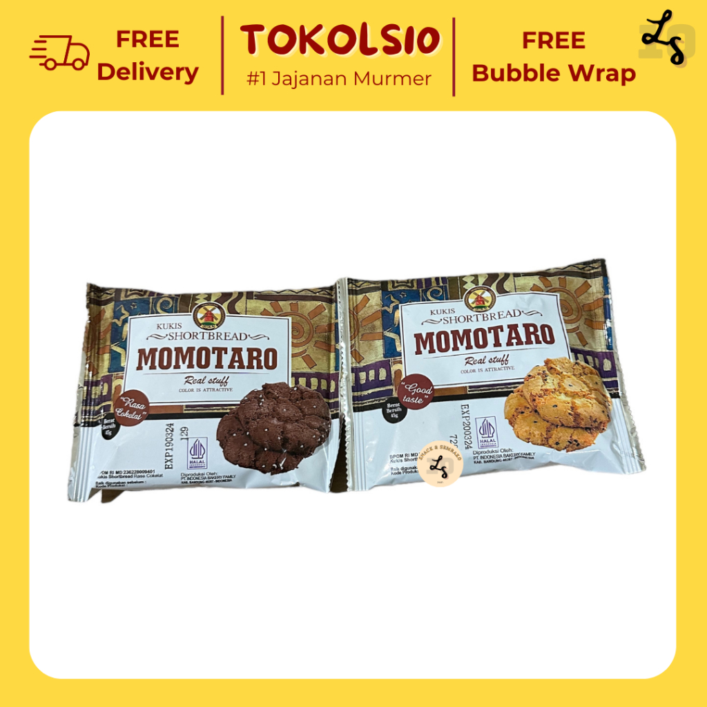 

MOMOTARO Roti Kering Kukis Rasa Original/Cokelat @45gr