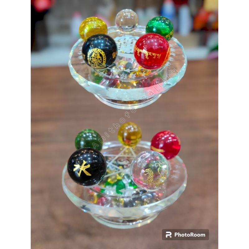 pajangan / Aksesoris Bola Kristal 5 unsur Warna