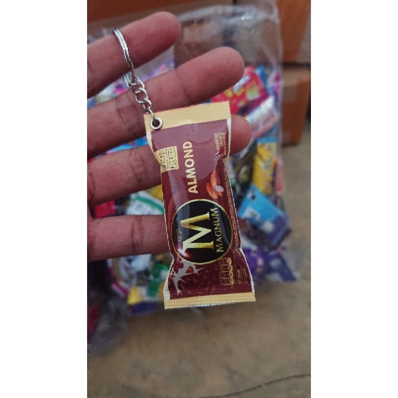 GANTUNGAN KUNCI MINIATUR SNACK MAKANAN RING SETANDAR ISI 50 PCS