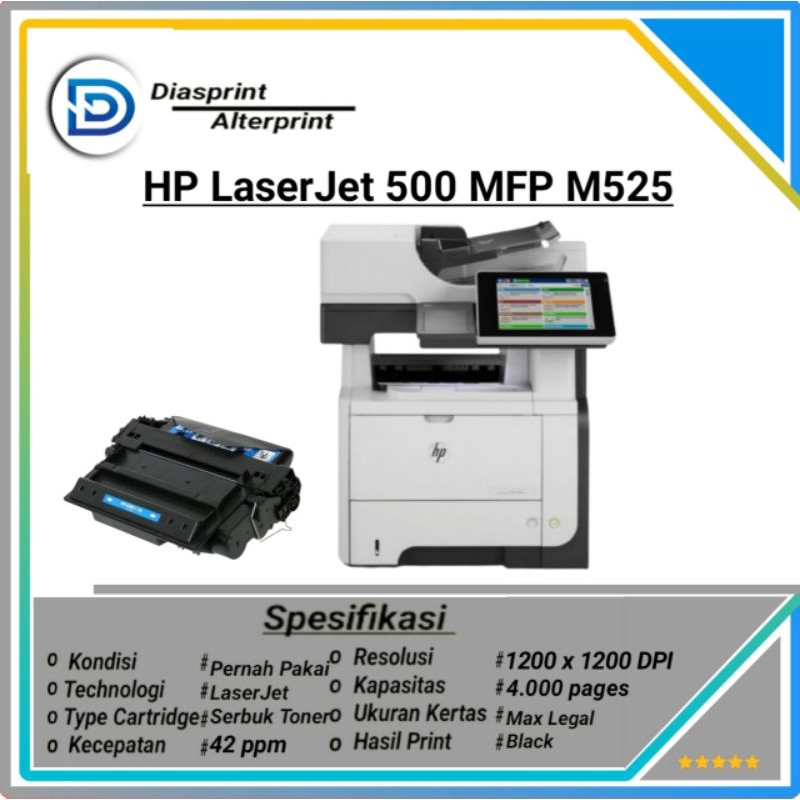 Hp LaserJet 500 M525 MFP(Kaca Potocopy F4)