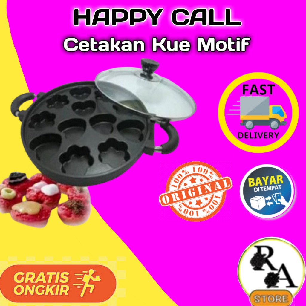 Happy Call Cetakan Kue 12 Lubang Motif - Snack Maker 12 Varian - Cake Pan