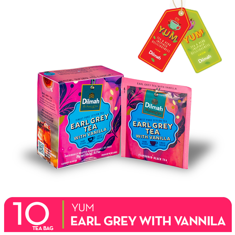 

TEH CELUP PREMIUM DILMAH Yum Earl Grey With Vanilla Isi 10pcs Tea Bag
