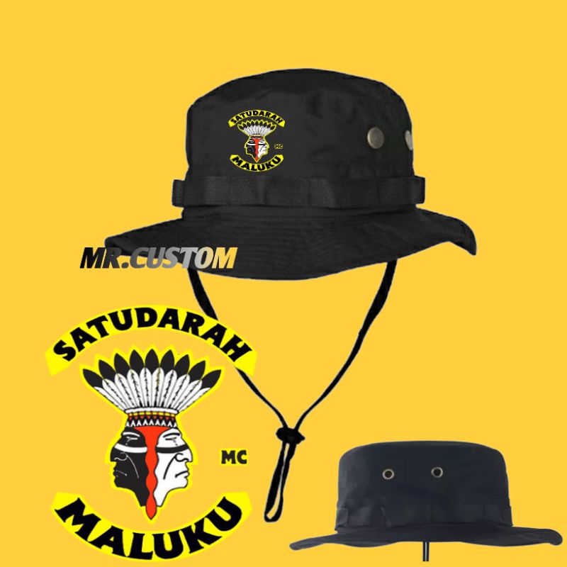 Topi Rimba Adventure Satudarah Maluku Logo - Topi Gunung Outdoor - Topi Hiking - Jungle Hat Pria Wan