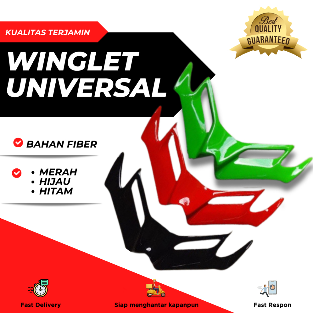 WINGLET NINJA250 KARBU FI RR NEW PLASTIK BUKAN FIBER AERO FAIRING NINJA FI MODEL AERO DUCATI WINGLET