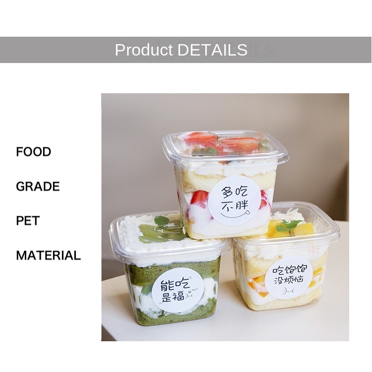 SB06 10 SET PREMIUM KOREAN dessert box kotak tinggi mika cup pudding tiramisu salad Cake In Box Jar 