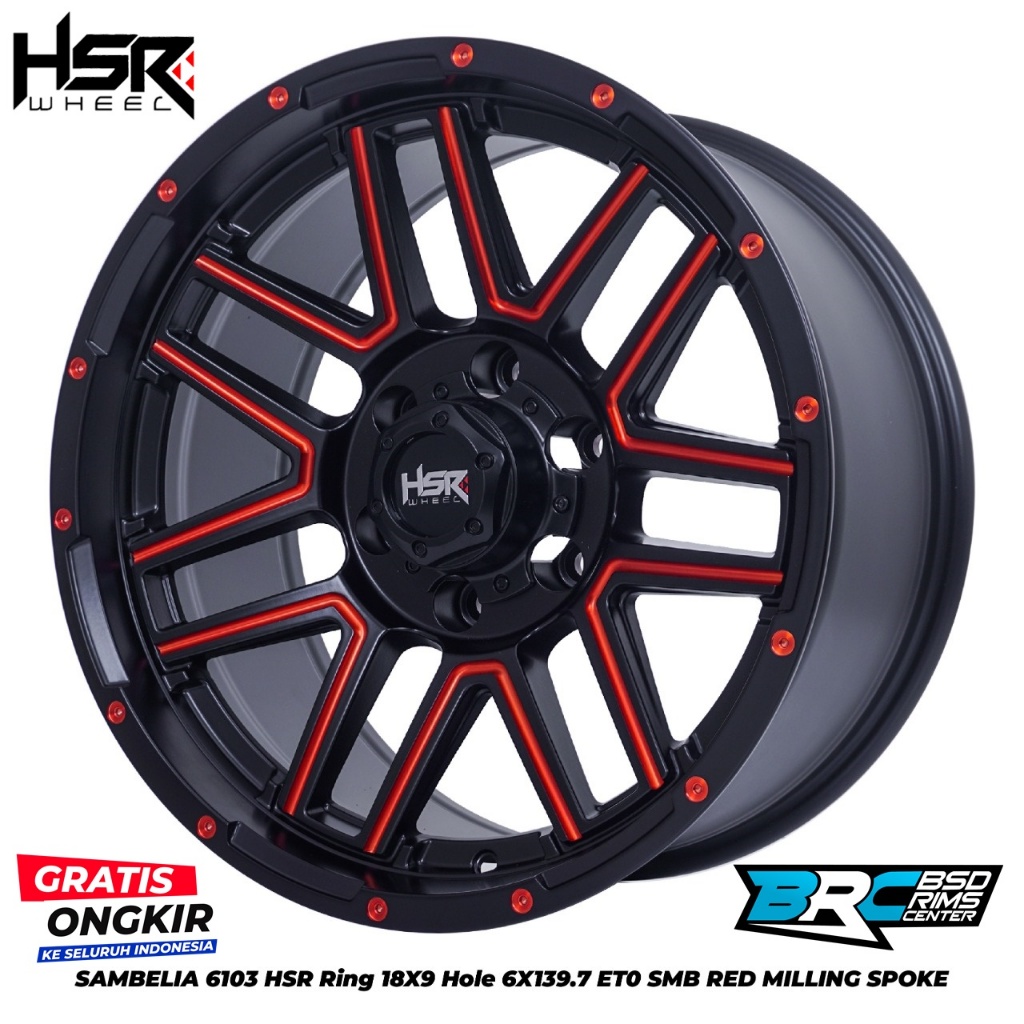 VELG MOBIL PAZERO FORTUNER HUMMER TRITON EVEREST SAMBELIA 6103 HSR R18X9 H6X139,7 ET0 SMBR