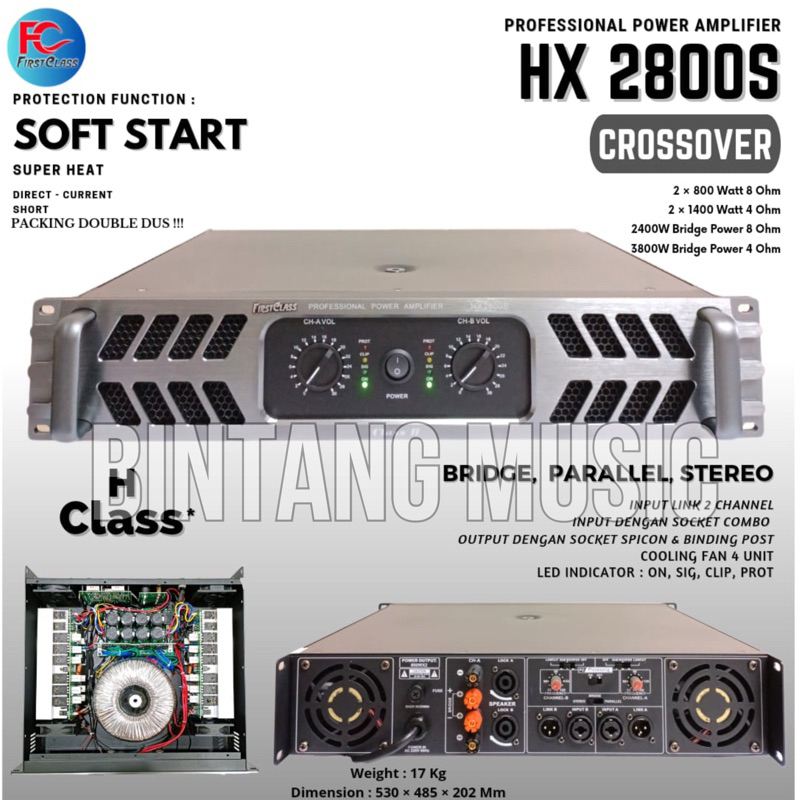 Power firstclass fc hx2800s original power 4 channel HX 2800S