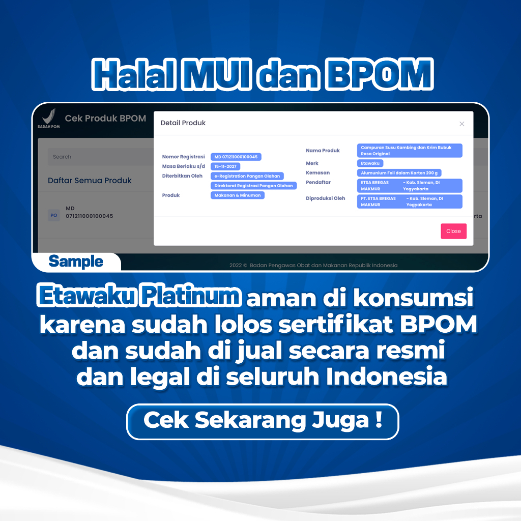 Etawaku Platinum Paket Sehat 2 Box - Susu Kambing Etawa Penambah Kalsium Kuatkan Tulang &amp; Sendi Solusi Atasi Gangguan Pernapasan Pernafasan Asma Bronkitis Pneumonia Sesek Napas Tingkatkan Kekebalan &amp; Imunitas Tubuh