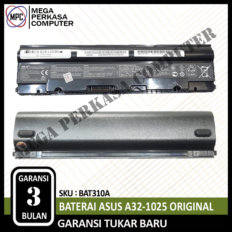 Batere Baterai Asus Eee PC 1025 1025C 1025E 1225 A32-1025 A33-1025 Original