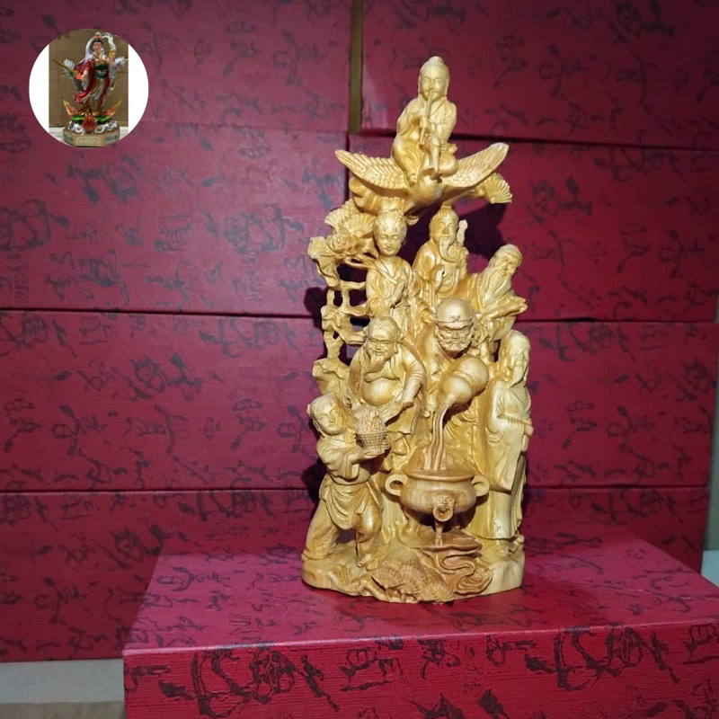 Patung delapan Dewa/Patung 8dewa kayu uk 6,5inch